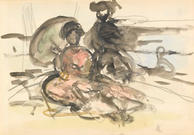 Figure Study: two women seated on a river bank by Philip Wilson Steer